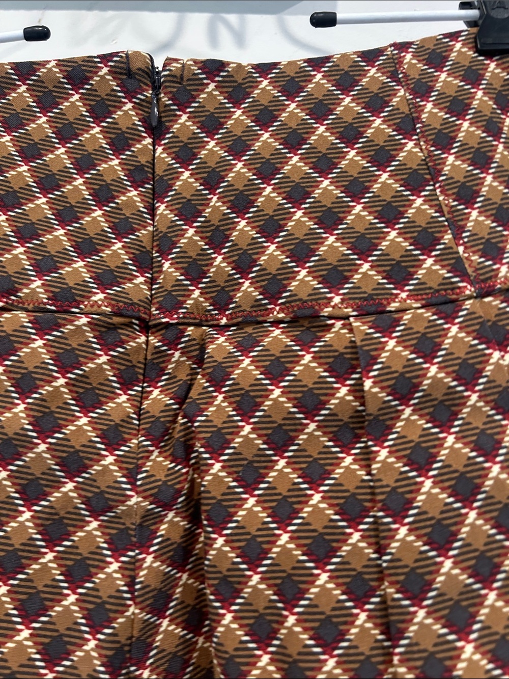 Brown Plaid Mini Skirt - Women's Skirt - Picture 7 of 12